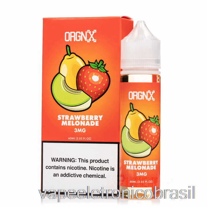 Vape Recarregável Melonada De Morango - Orgnx E-liquid - 60ml 3mg